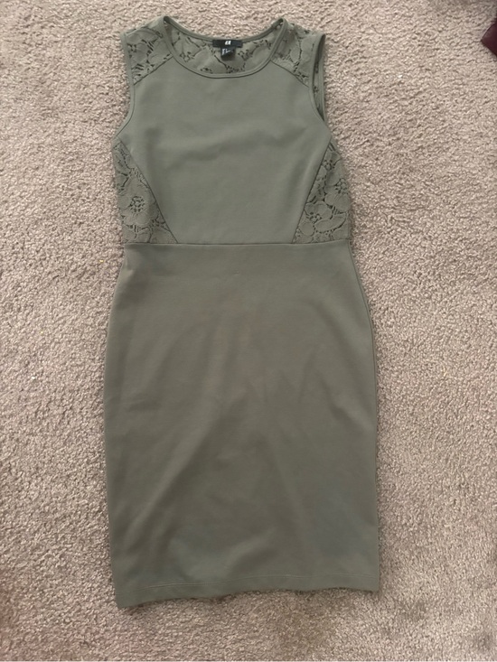 H&M Dresses & Skirts - H&M Olive Lace-Panel Sleeveless Bodycon Dress